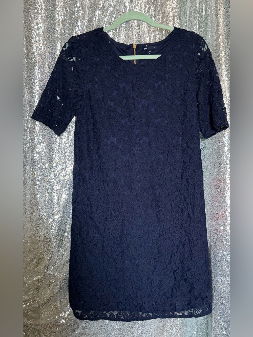 Gap Women's Navy Floral Lace Shift Dress Size 8 - Picture 2 of 14